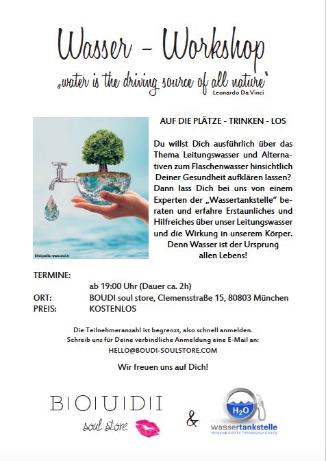 Wasser-Workshop – Montag 21.01.2019 (KOSTENLOS)