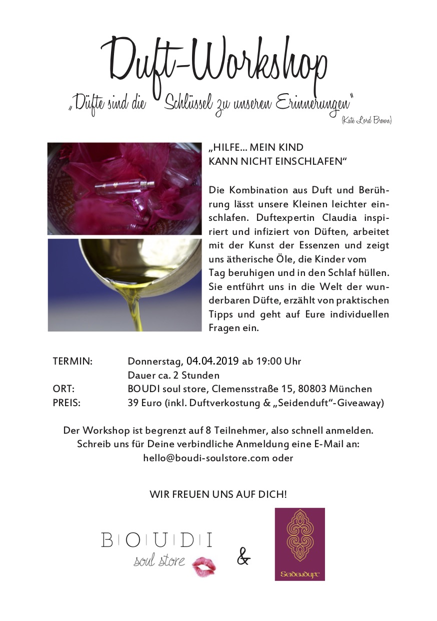 Duft-Workshop – Donnerstag 04.04.2019