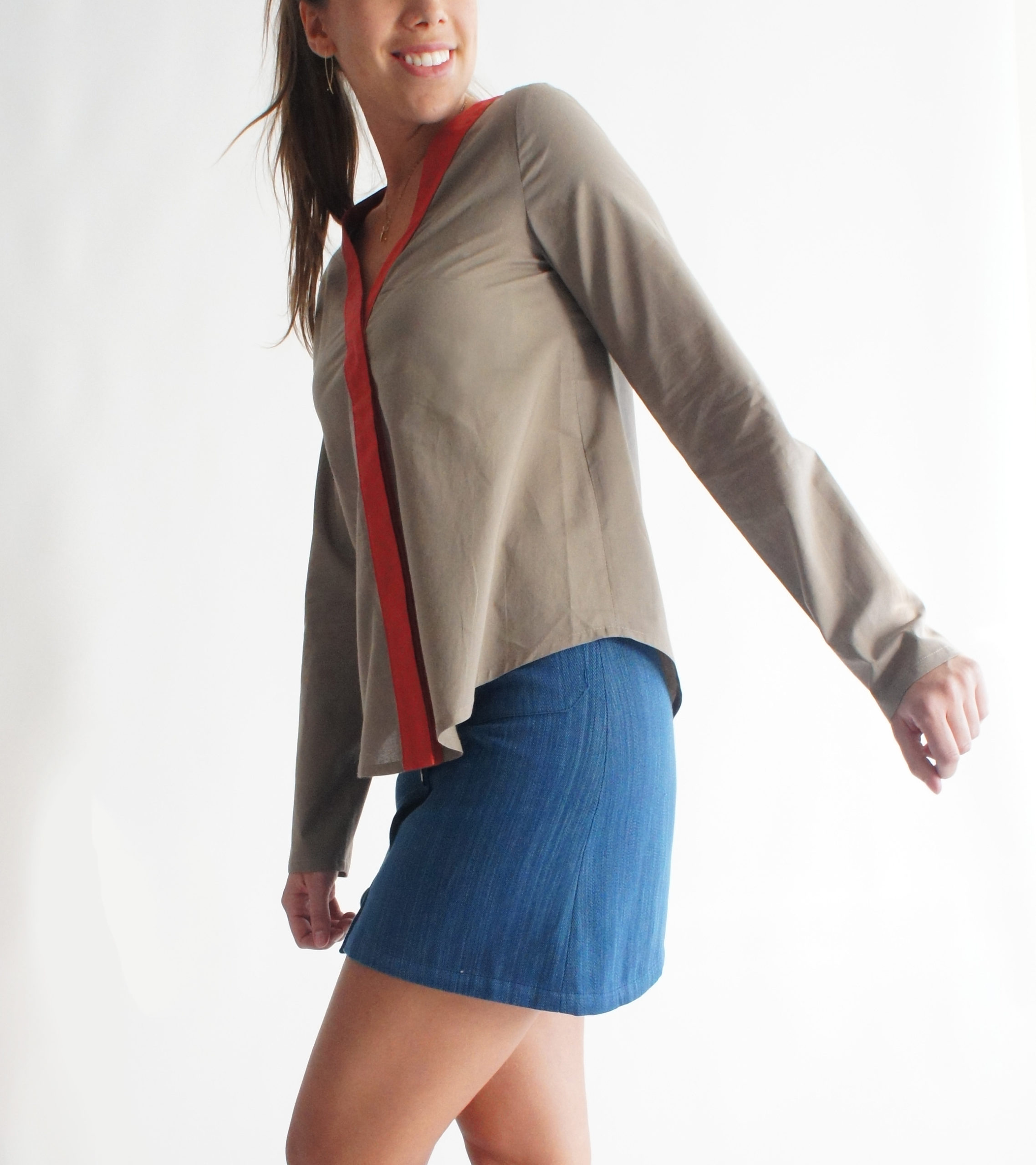 TWO COLORS BLOUSE – organic cotton